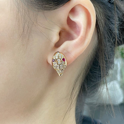 [LUXE]SERPENT DIAMOND STUD EARRINGS