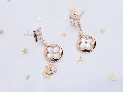 [LUXE]STAR AND SUN PINK GOLD MOP DROP EARRINGS