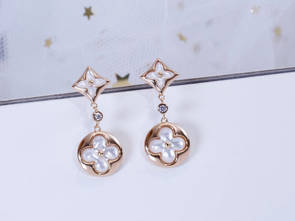 [LUXE]STAR AND SUN PINK GOLD MOP DROP EARRINGS