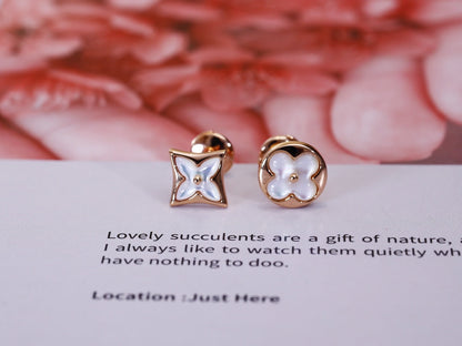 [LUXE]STAR AND SUN PINK GOLD MOP STUD EARRINGS