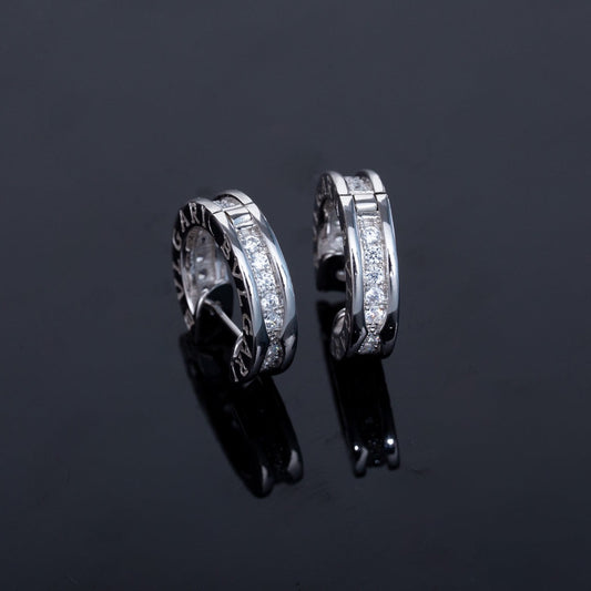 [LUXE]ZERO 1 MINI SILVER DIAMOND EARRINGS