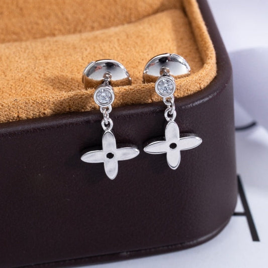 [LUXE]VIDYLLE SILVER DIAMOND MINI DROP EARRINGS