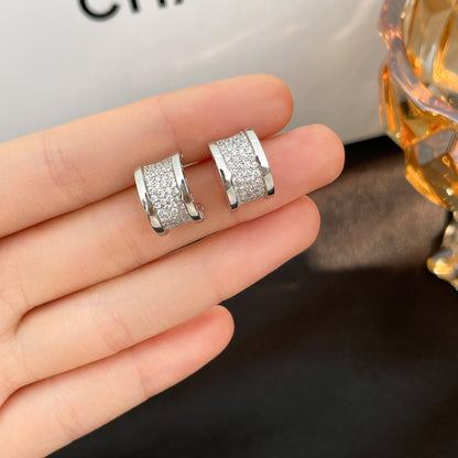 [LUXE]ZERO 1 DIAMOND PAVED EARRINGS