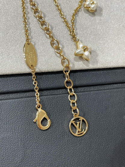 [LUXE]FLOWERGRAM GOLD MOP DOUBLE ROW NECKLACE