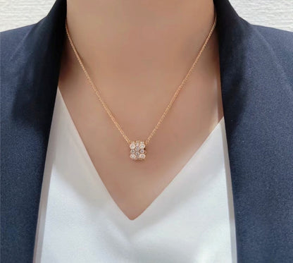 [LUXE]BEE LOVE DIAMOND PAVED 3 ROW NECKLACE