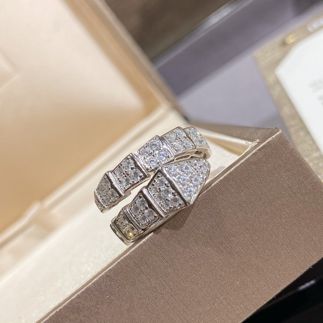 [LUXE]SERPENTI RING SILVER DIAMOND PAVED