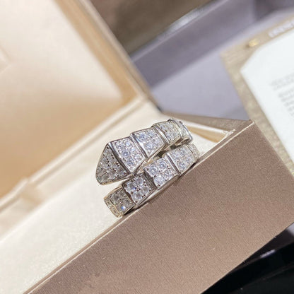 [LUXE]SERPENTI RING SILVER DIAMOND PAVED