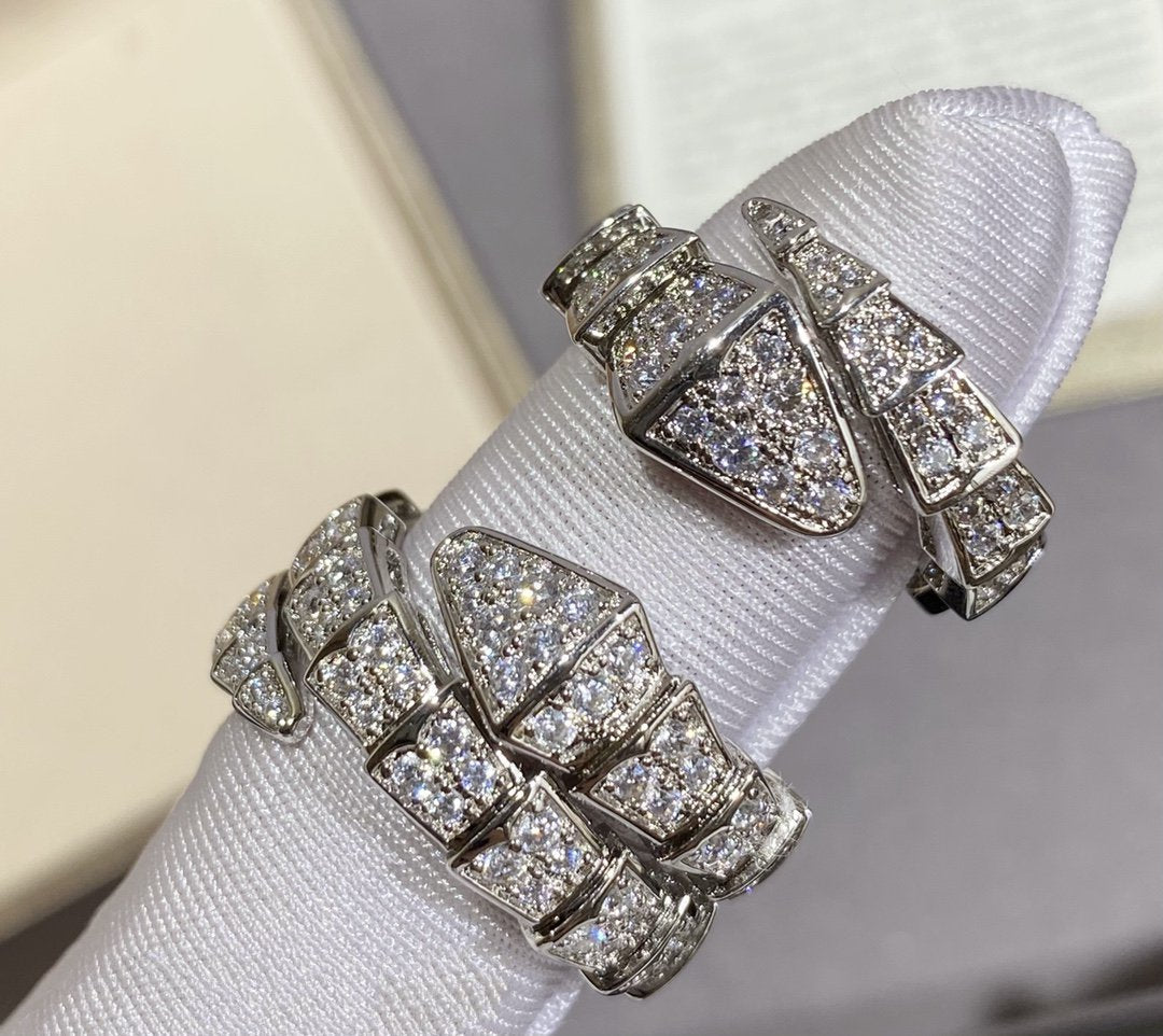 [LUXE]SERPENTI LARGE RING SILVER DIAMOND PAVED