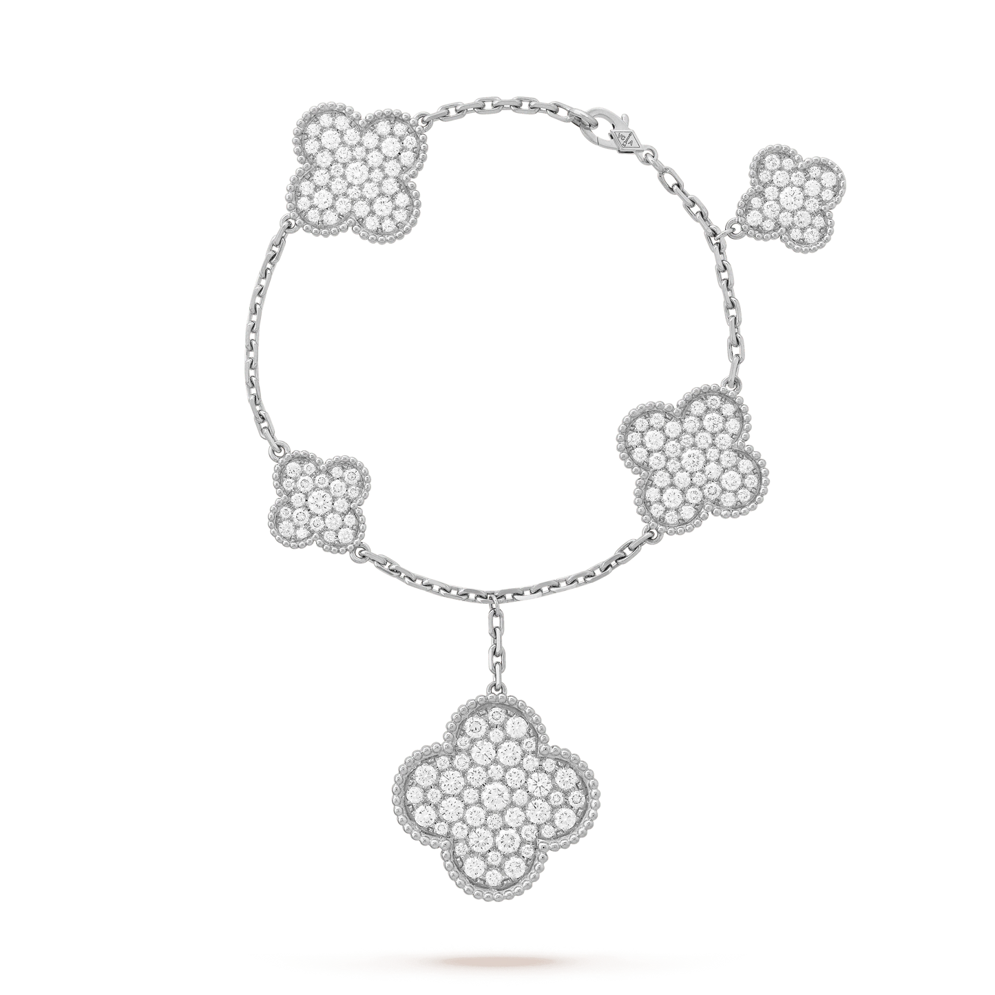 [LUXE] CLOVER 6 MOTIFS SILVER DIAMOND BRACELET