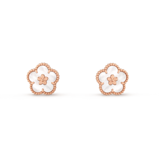 [LUXE] LUCKY PINK GOLD WHITE MOP EARRINGS