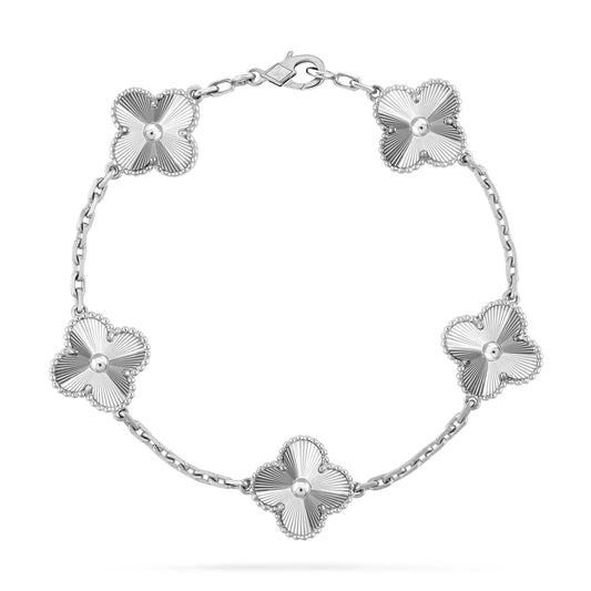 [LUXE] CLOVER SILVER 5 MOTIFS BRACELET