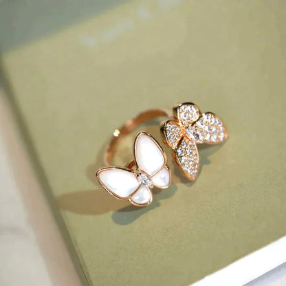 [LUXE] TWIN BUTTERFLY DIAMOND MOP RING