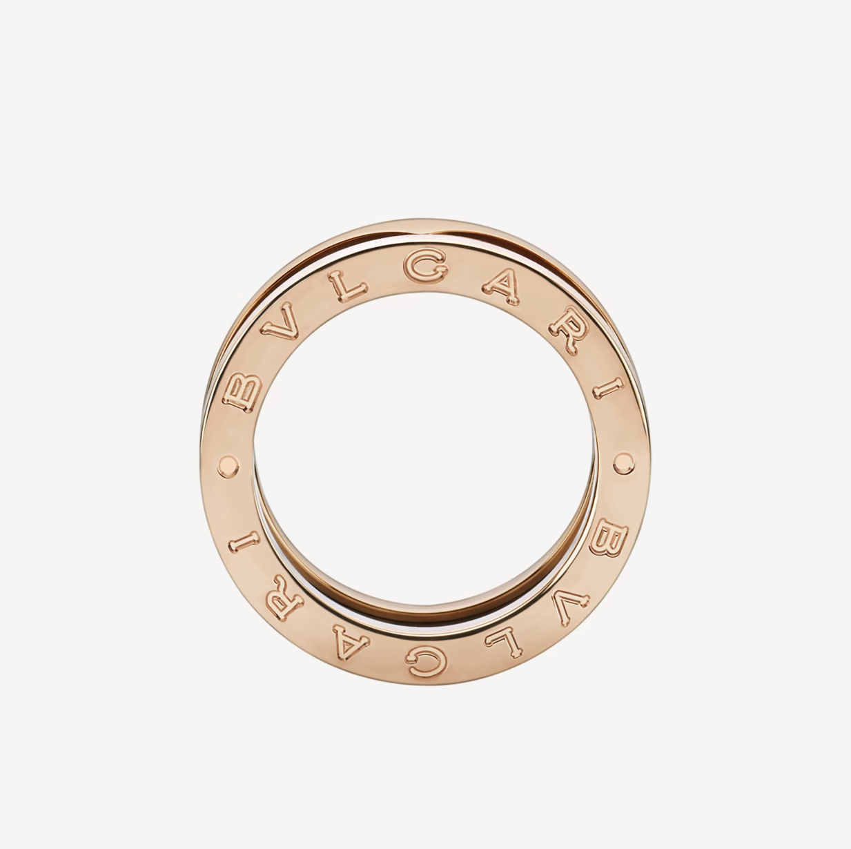 [LUXE]ZERO 1 TWO-BAND LOOPS AND BLACK CERAMIC PINK GOLD RING