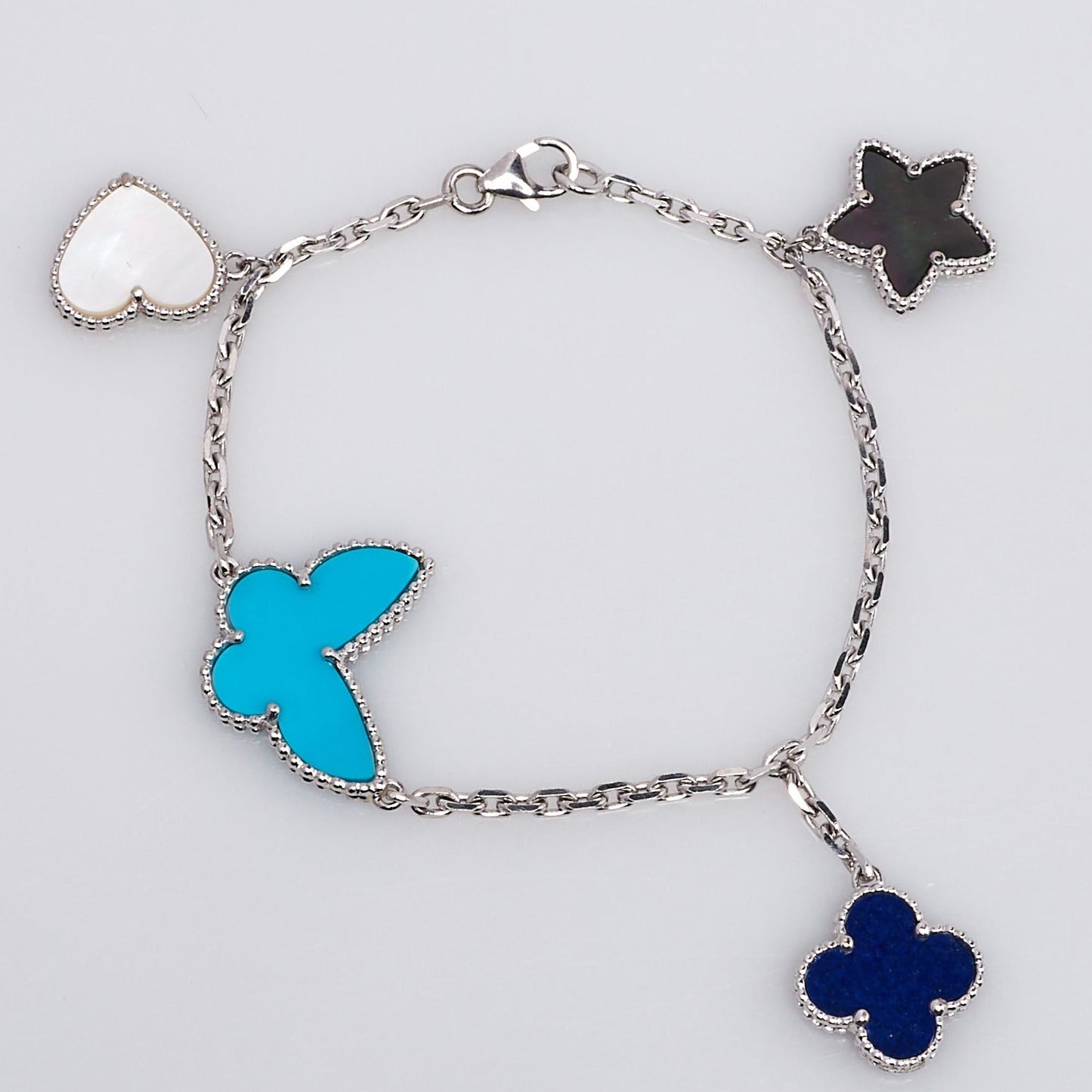 [LUXE] LUCKY SPRING SILVER BRACELET 4 MOTIF