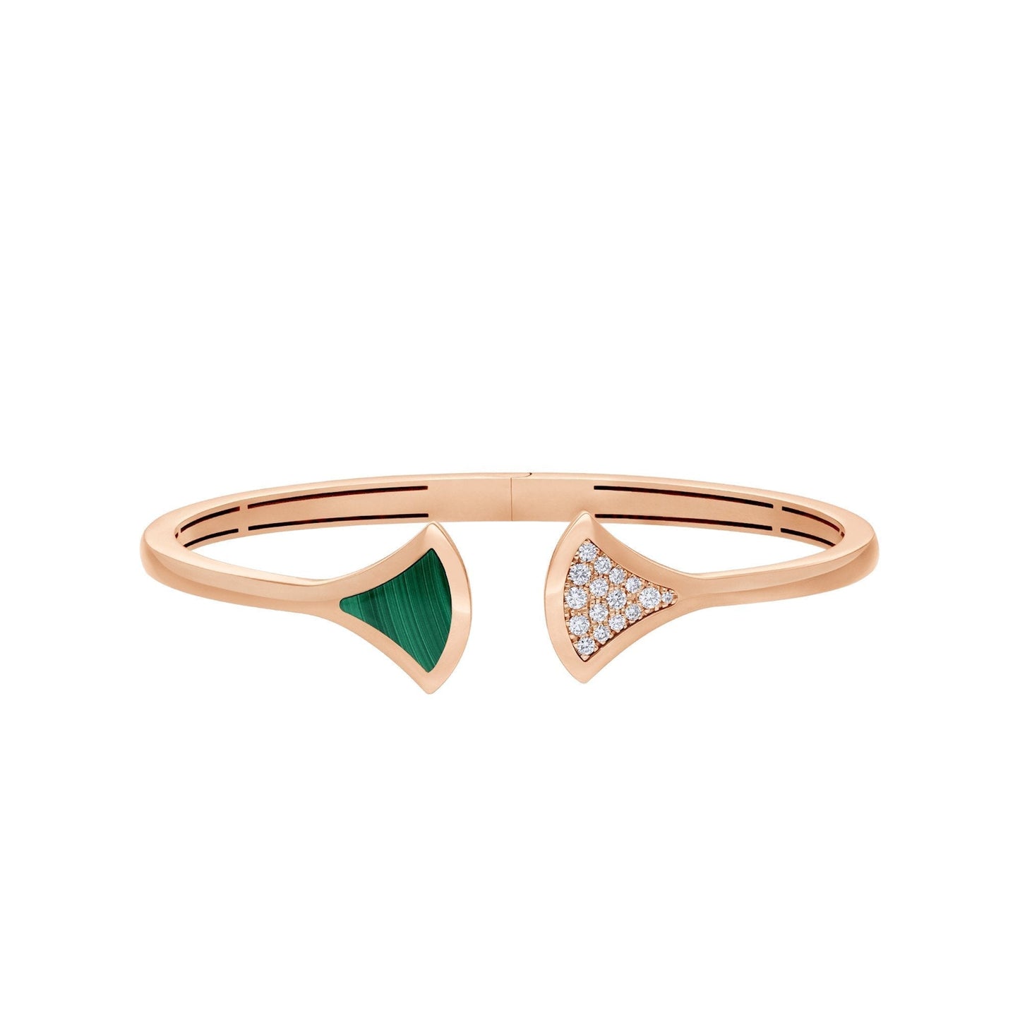 [LUXE]DREAM BRACELET OPEN MALACHITE PINK GOLD