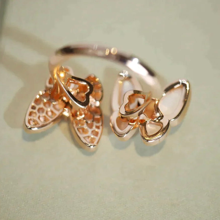 [LUXE] TWIN BUTTERFLY DIAMOND MOP RING