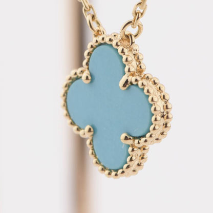 [LUXE] CLOVER 15MM VINTAGE TURQUOISE NECKLACE