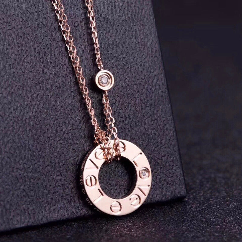 [LUXE]LOVE NECKLACE 16MM 2 DIAMONDS