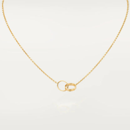 [LUXE]LOVE NECKLACE DOUBLE RING GOLD