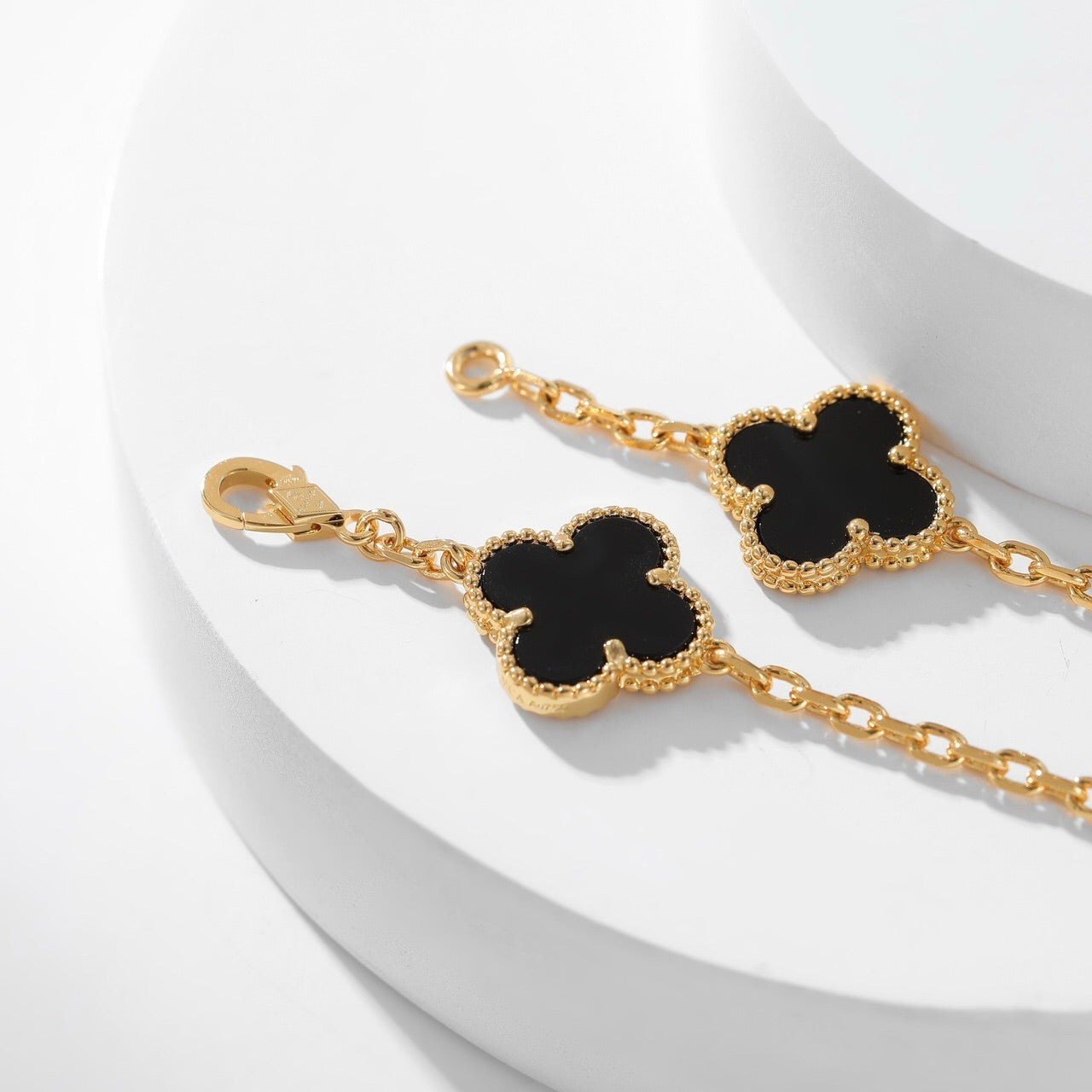 [LUXE] CLOVER 10 MOTIFS ONYX NECKLACE