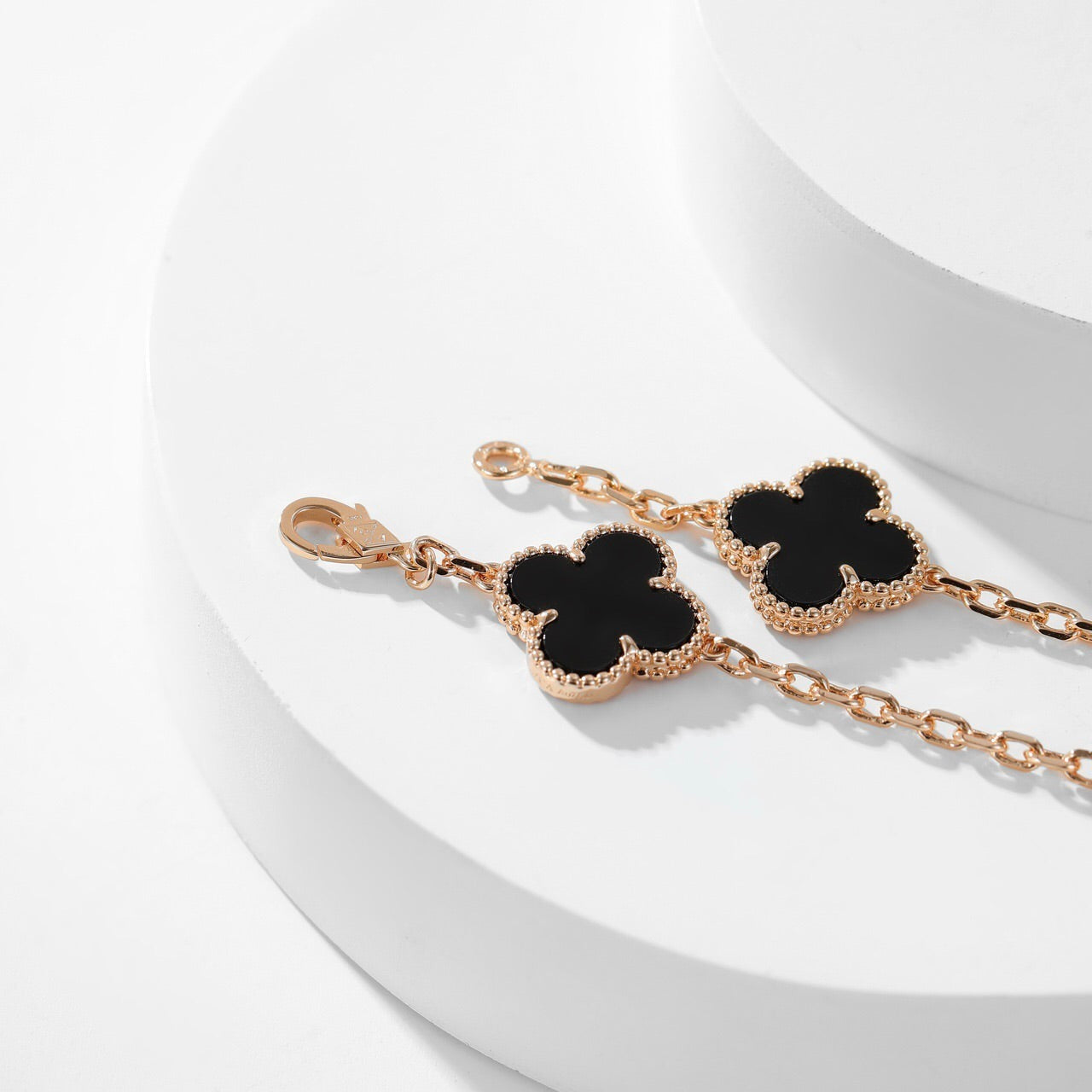 [LUXE] CLOVER 10 MOTIFS ONYX NECKLACE