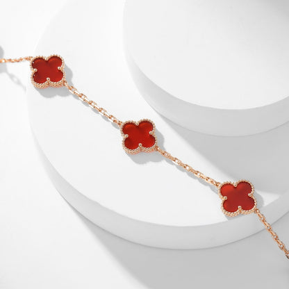 [LUXE] CLOVER 10 MOTIFS CARNELIAN NECKLACE