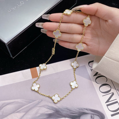 [LUXE] CLOVER 10 MOTIFS WHITE MOTHER OF PEARL NECKLACE