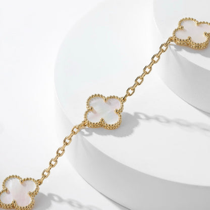 [LUXE] CLOVER 10 MOTIFS WHITE MOTHER OF PEARL NECKLACE