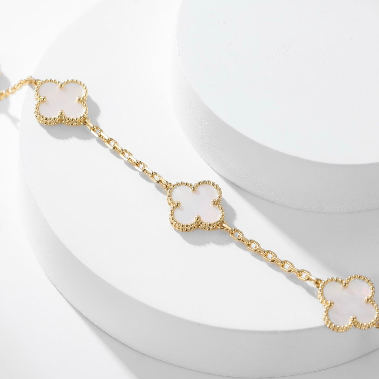 [LUXE] CLOVER 10 MOTIFS WHITE MOTHER OF PEARL NECKLACE