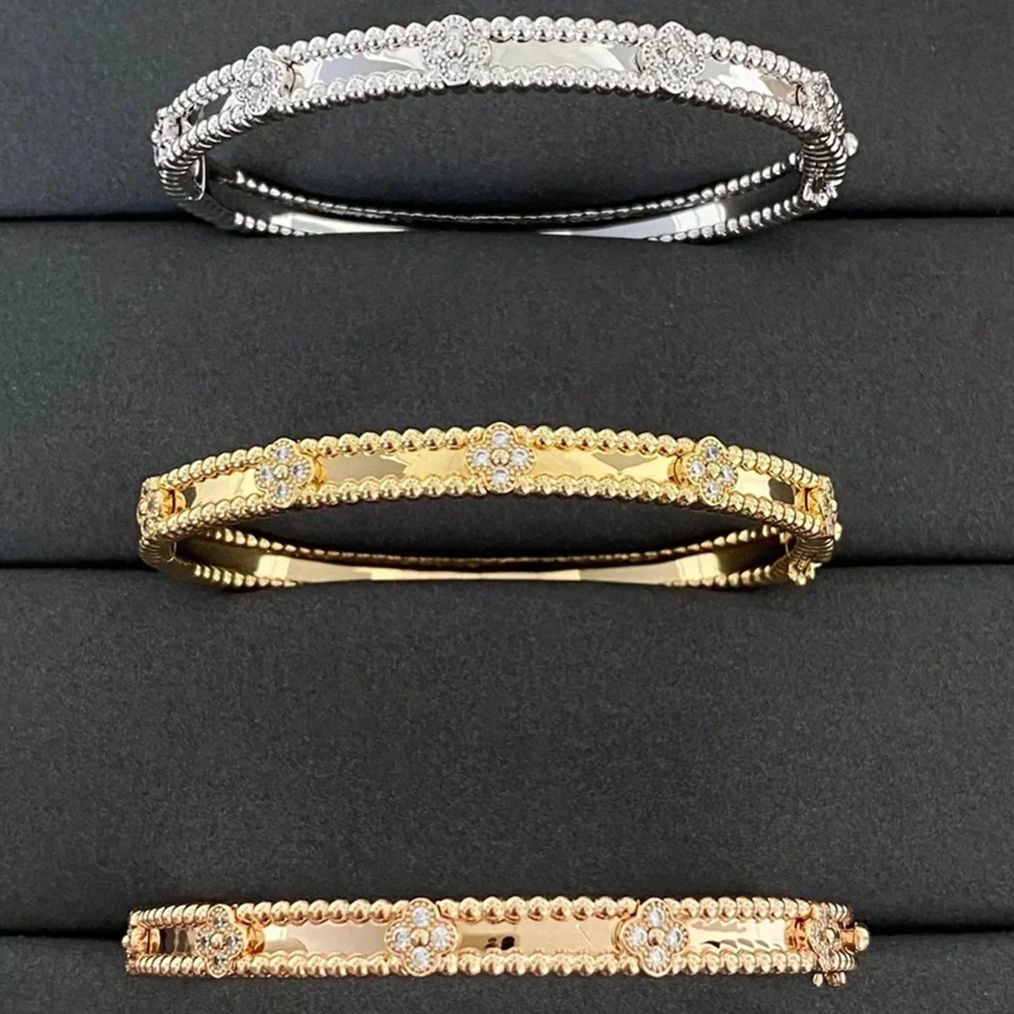 [LUXE] CLOVER BRACELET 4MM DIAMONDS