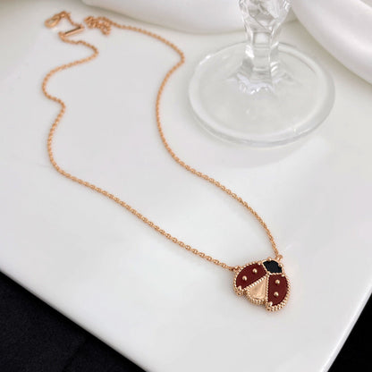 [LUXE] LUCKY  CARNELIANS LADYBUG NECKLACE