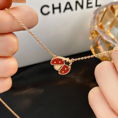 [LUXE] LUCKY  CARNELIANS LADYBUG NECKLACE