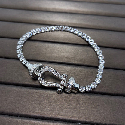 [LUXE]FORCE  HORSESHOE  DIAMOND TENNIS BRACELET