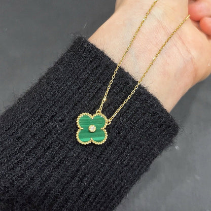 [LUXE] CLOVER 15MM DIAMOND TURQUOISE NECKLACE