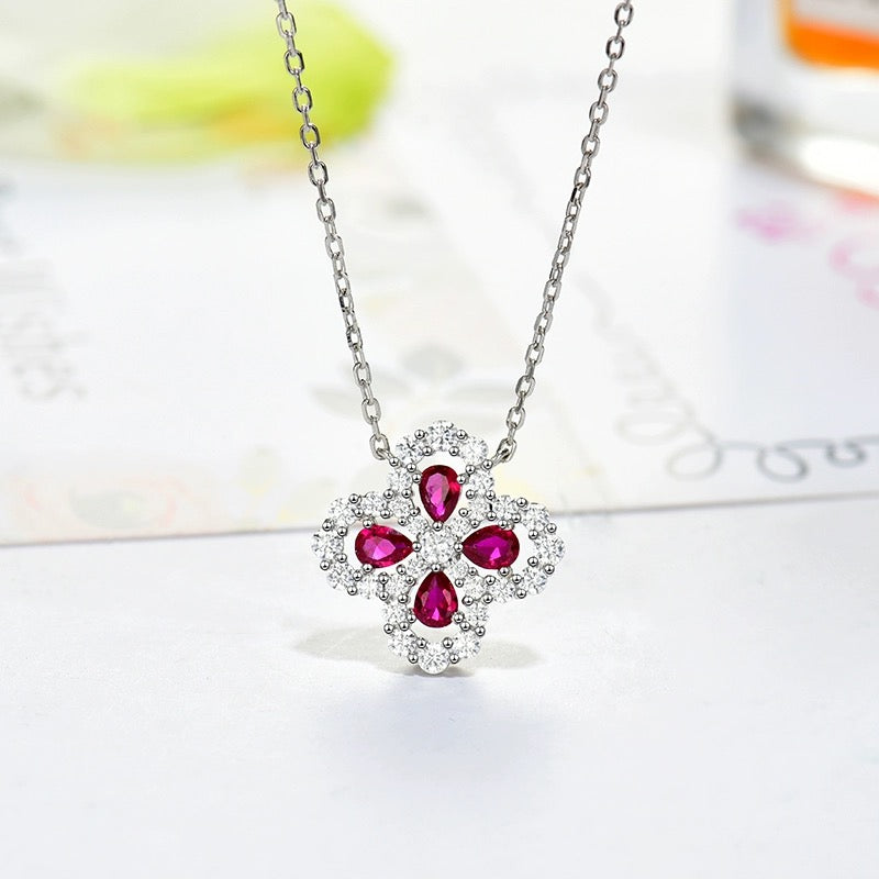 [LUXE]LOOP NECKLACE FULL MOTIF DIAMOND 16MM MULTIPLE COLORS