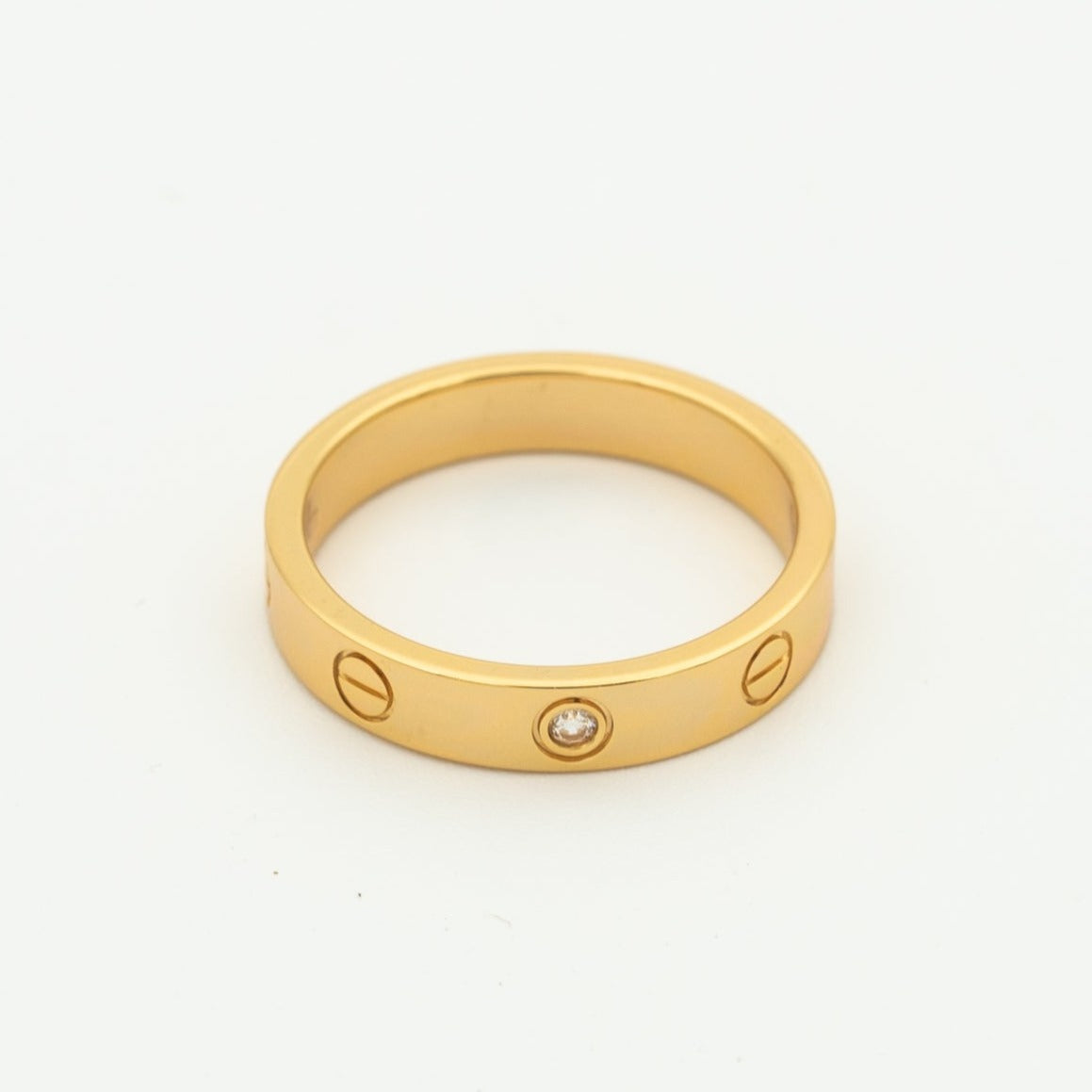 [LUXE]LOVE RING 4MM 1 DIAMOND PINK GOLD