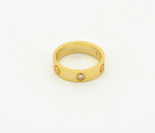 [Luxe]BAGUE LOVE 4MM 1 DIAMANT OR