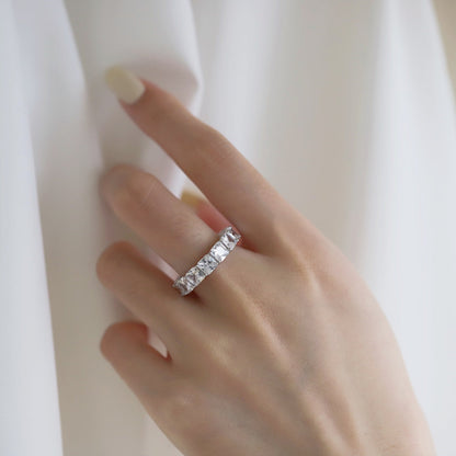 [LUXE]Elegant Princess Cut Tennis Ring