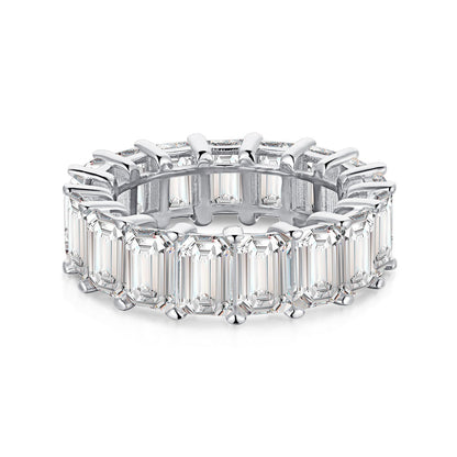 [LUXE]0.75 Carat Elegant Emerald Cut Tennis Ring