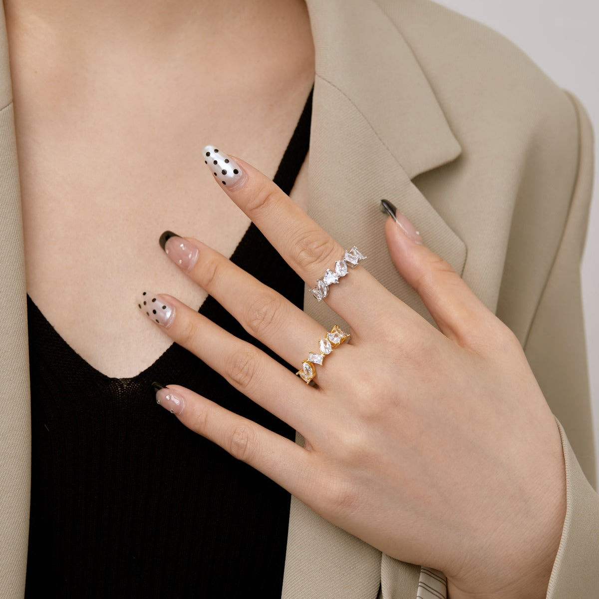 [LUXE]Delicate Multi Cut Ring