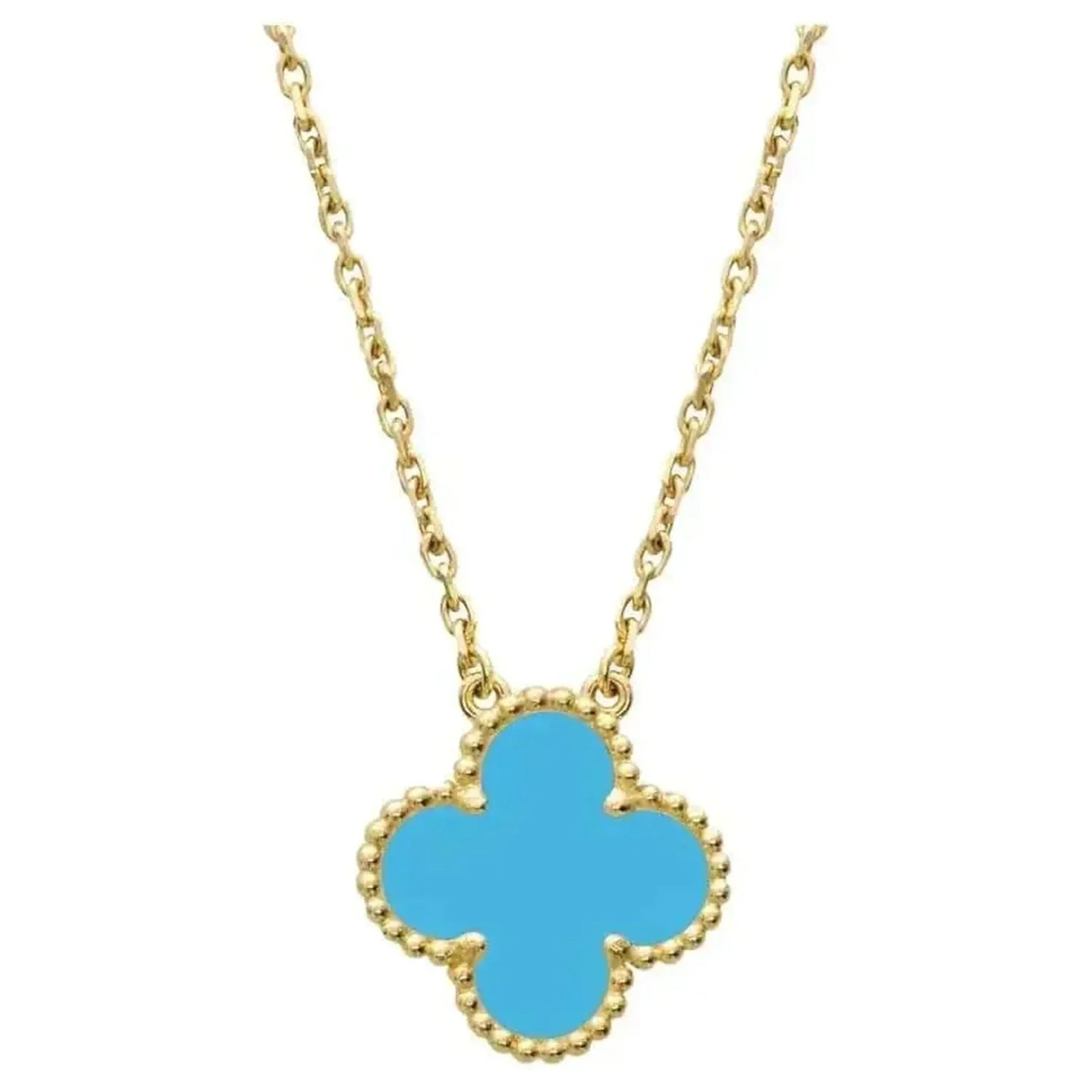 [LUXE] CLOVER 15MM VINTAGE TURQUOISE NECKLACE