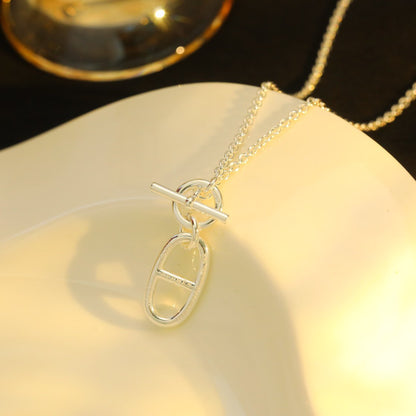 [LUXE]HM CHAINE D'ANCRE PENDANT NECKLACE STERLING SILVER