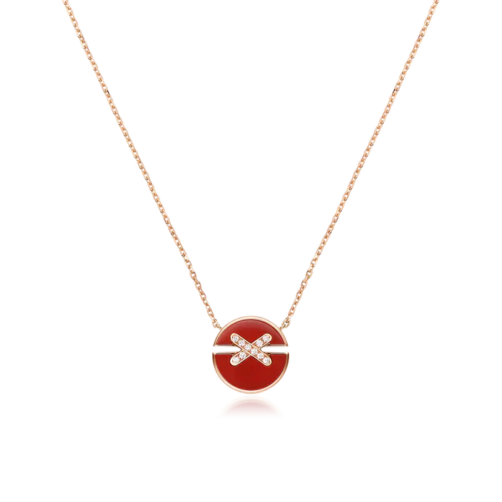 [LUXE]JEUX DE ROSE GOLD DIAMOND NECKLACE