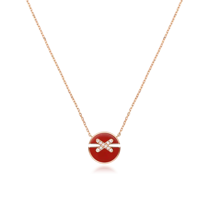 [LUXE]JEUX DE ROSE GOLD DIAMOND NECKLACE