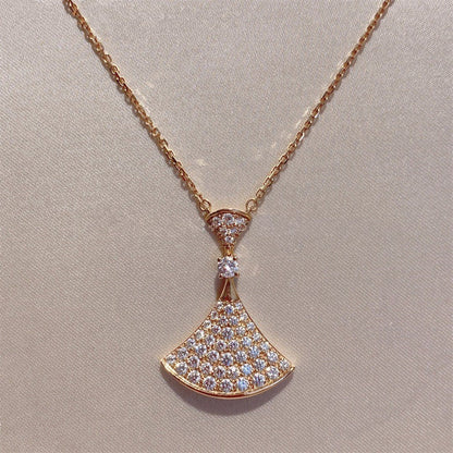 [LUXE]DREAM NECKLACE PINK GOLD FULL DIAMOND