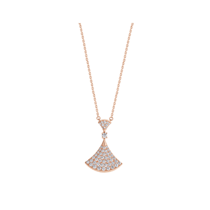 [LUXE]DREAM NECKLACE PINK GOLD FULL DIAMOND