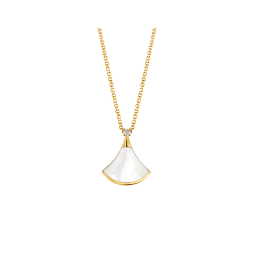 [LUXE]DREAM NECKLACE WHITE MOP GOLD 1 DIAMOND