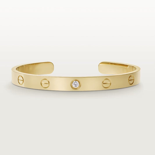 [Luxe] BRACELET LOVE 6,1MM 1 DIAMANT MANCHETTE OUVERTE 