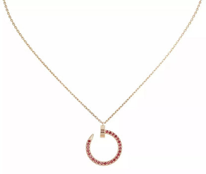 [LUXE]JUSTE NECKLACE GOLD RED DIAMONDS