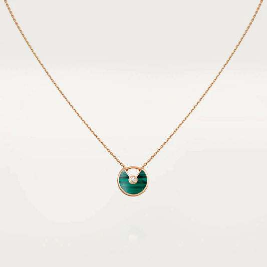 [Luxe] COLLIER AMULETTE OR ROSE MALACHITE